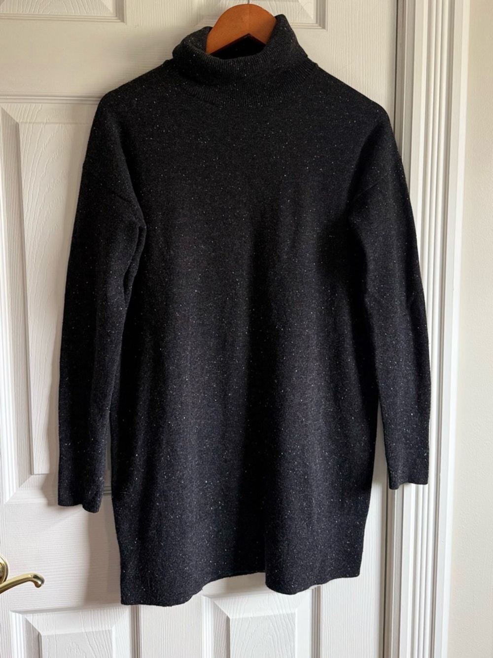 Everlane Black Speckled Turtleneck Sweater